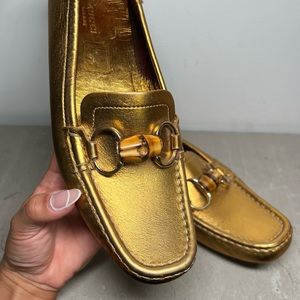 Gucci Horsebit Accent Leather Driving Loafers